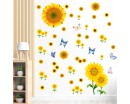 Sunflower with Butterfly wall decals 